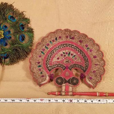 Two  Large Vintage Hand Fans