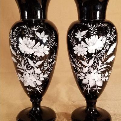 Amethyst Bristol Glass Vases