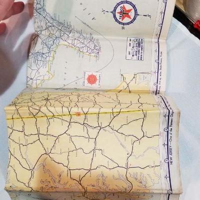 1940s Texaco map New Jersey with Pennsylvania