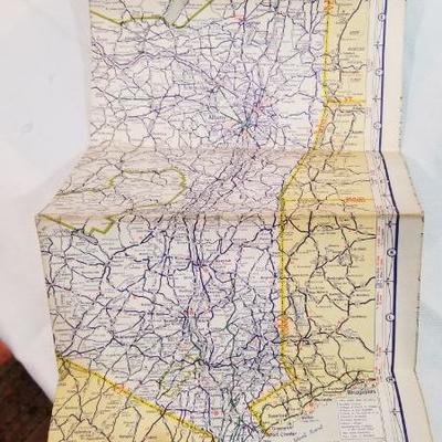 1940s Texaco map New York with Long Island