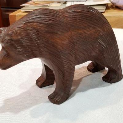 Hand carved wooden bear