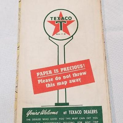 1940s Texaco map New Jersey with Pennsylvania