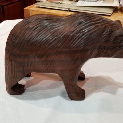 Hand carved wooden bear