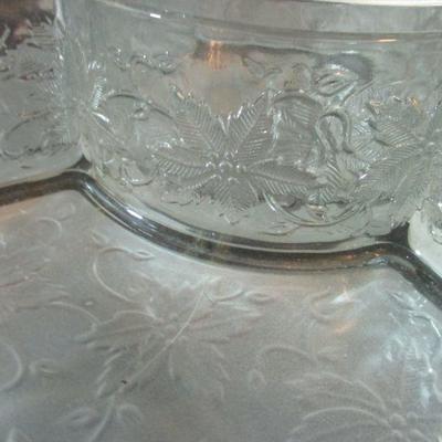 Large Crystal Princess House Sectional serving Tray 12+x 14" 