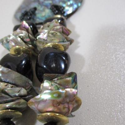Vintage Mother of Pearl Costume Sea Shell Pendant Fashion Statement