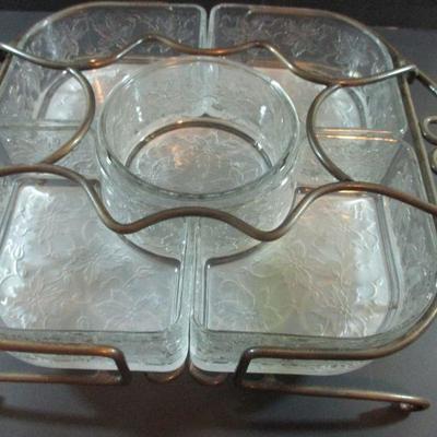 Large Crystal Princess House Sectional serving Tray 12+x 14" 