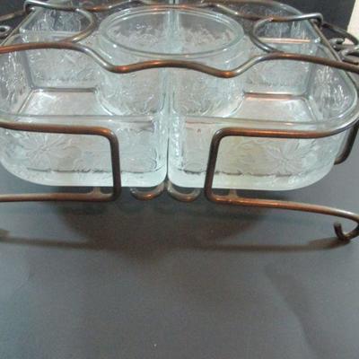 Large Crystal Princess House Sectional serving Tray 12+x 14" 