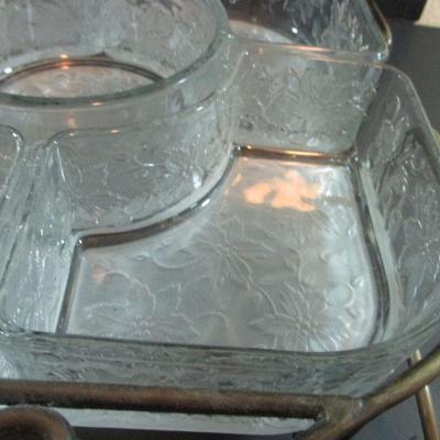 Large Crystal Princess House Sectional serving Tray 12+x 14" 