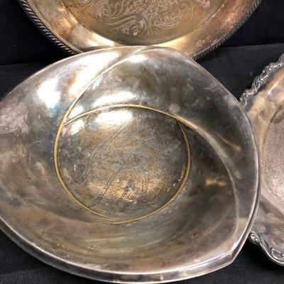 (3) silver plated serving ware pieces