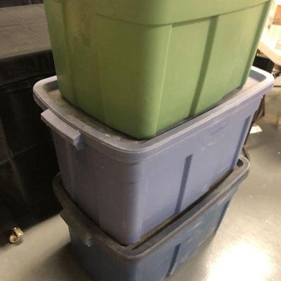 3 Large and extra large Rubber made Roughneck totes