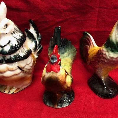 Lot 107 Ceramic Roosters 