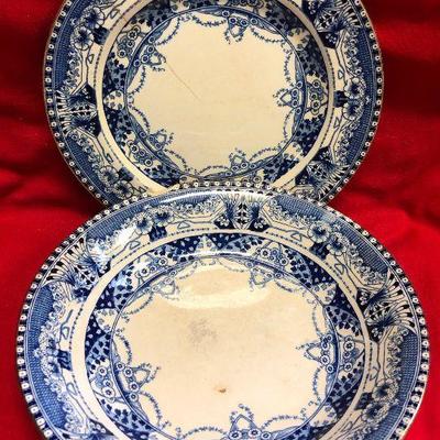 Lot 38 - Buffalo Flow Blue Plate and Bowl 
