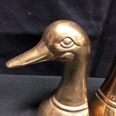 Solid Brass duck book ends 
