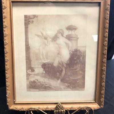 Lot 89 Antique Print Love is lighter than a butterfly by Henry Picou