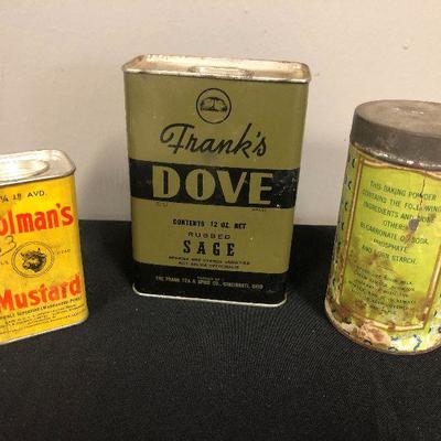 #200 Vintage Spice tins Mustard Baking Powder