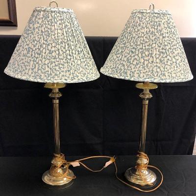 Pair of Brass colored table lamps 