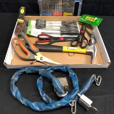 Lot 68 Misc. Tools with lock and chain