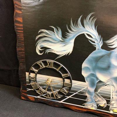 Unicorn Clydesdale/Stallion Clock-one of a kind!