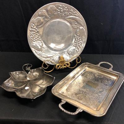 Lot 101 2-Silver Plate Serving and I Wilton Aluminum Platter
