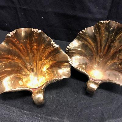 Lot 98 Solid Brass Clam Shell Bookends 