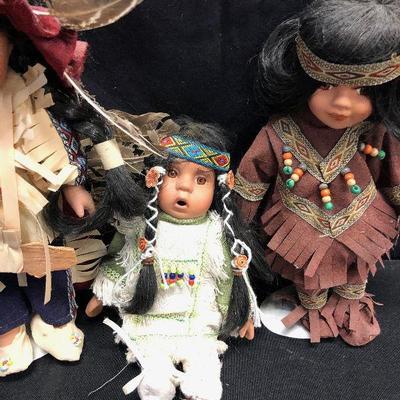 Lot of 3 Native America Dolls Lot 73