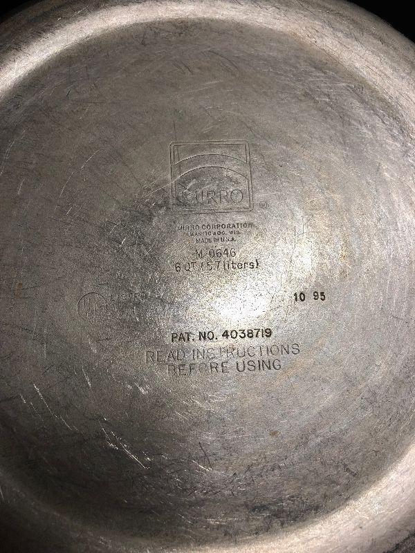 Question about vintage Mirro pressure cookers.