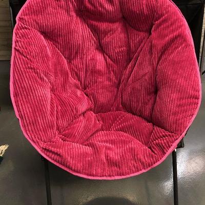 Pink Corduroy Folding Chair 