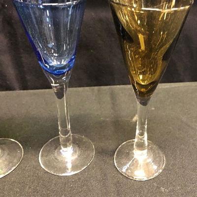 Lot 90 4 - colored Sherry glasses 