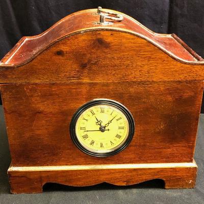 Clock: Treasure Chest/ CD Case Dome top with handle and felt lined inside