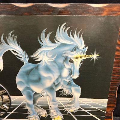 Unicorn Clydesdale/Stallion Clock-one of a kind!