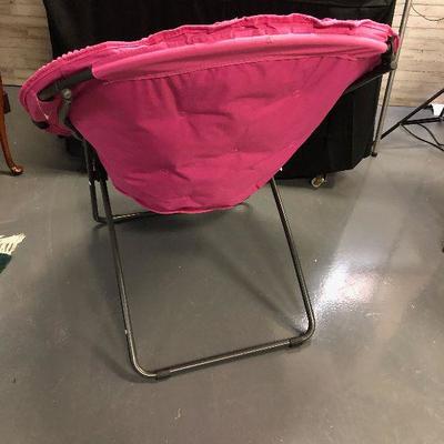 Pink Corduroy Folding Chair 