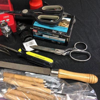 Lot 69 Misc. Tools with staple gun and craftsman drill bits