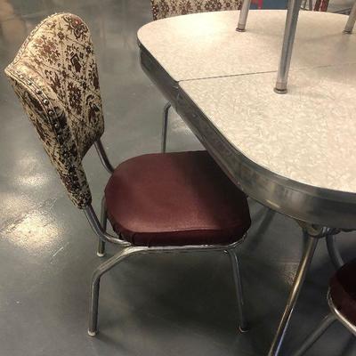 Vintage 1960's CHROME Table with 5 chairs