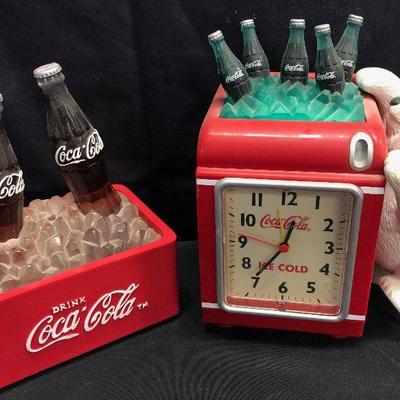 Lot 79 Coca-Cola Bear Clock and Music Box 