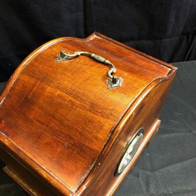 Clock: Treasure Chest/ CD Case Dome top with handle and felt lined inside
