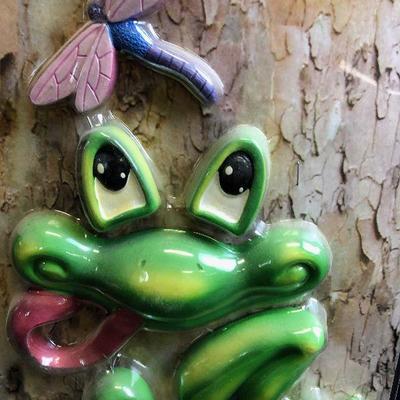 Faces In the Woods - Whimsical frog plaque