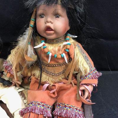 Lot 54 Little Willy and Feathers Dolls - Native American 