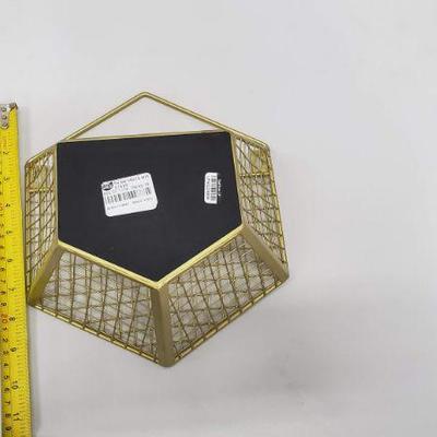 Gold Wire Hanging Crate - New