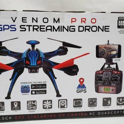 Venom Pro GPS Streaming Drone, World Tech Elite +14, Streaming HD Camera - New