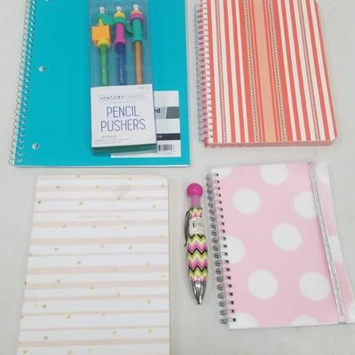 4 Notebooks, 3 Pencils, 1 pen - New