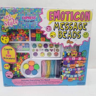 Kids Crafting Lot: Emoji Text Cool, Emoticon Message Beads, Craftabelle Bracelet