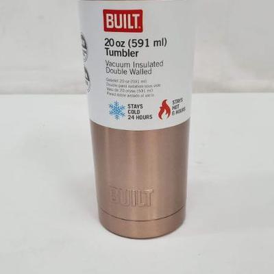20 oz Tumbler, Rose Gold, Built, Vacuum Insulated/Double Walled - New