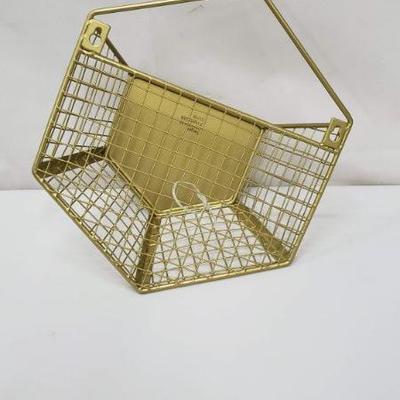 Gold Wire Hanging Crate - New