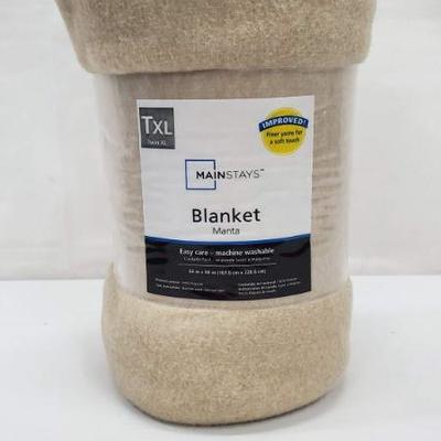 Twin XL Gold/Tan Blanket, Mainstays - New
