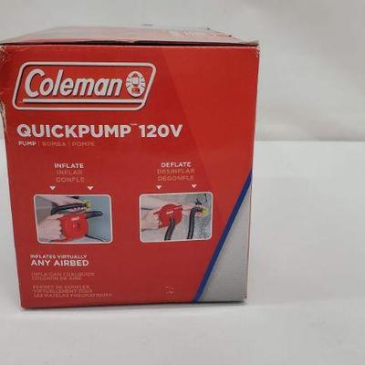 Coleman Quickpump 120V, Universal Airbed Pump, Inflate Fast  - New