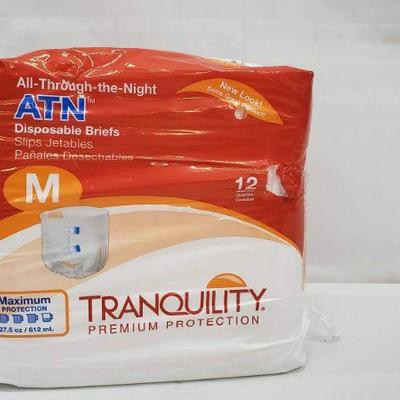 Medium Disposable Briefs, ATN, Tranquility, 12 quality, 32-44