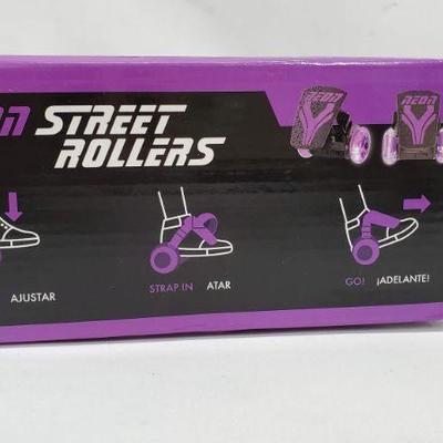 Purple Neon Street Rollers, 6+, 132 lbs Max - New