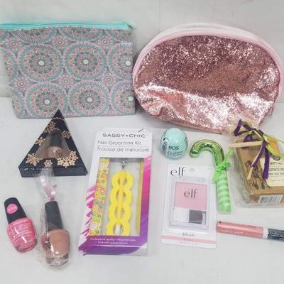 Misc Kids Beauty Items: 2 Makeup Bags, Nail Care, Makeup, Soap - New