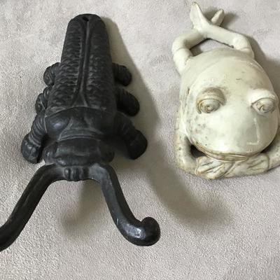 Wrought Iron Bug and Ceramic Frog