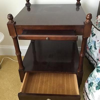 Two Matching Dark Wood End Tables-Pick up only
